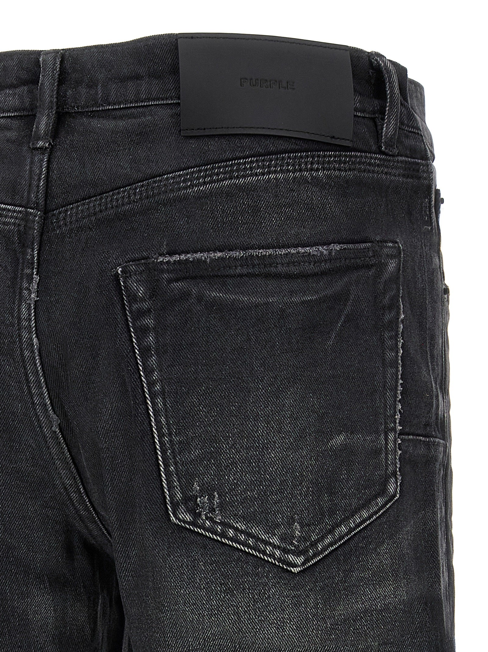 PURPLE Schwarze Baumwoll-Jeans mit geradem Bein
