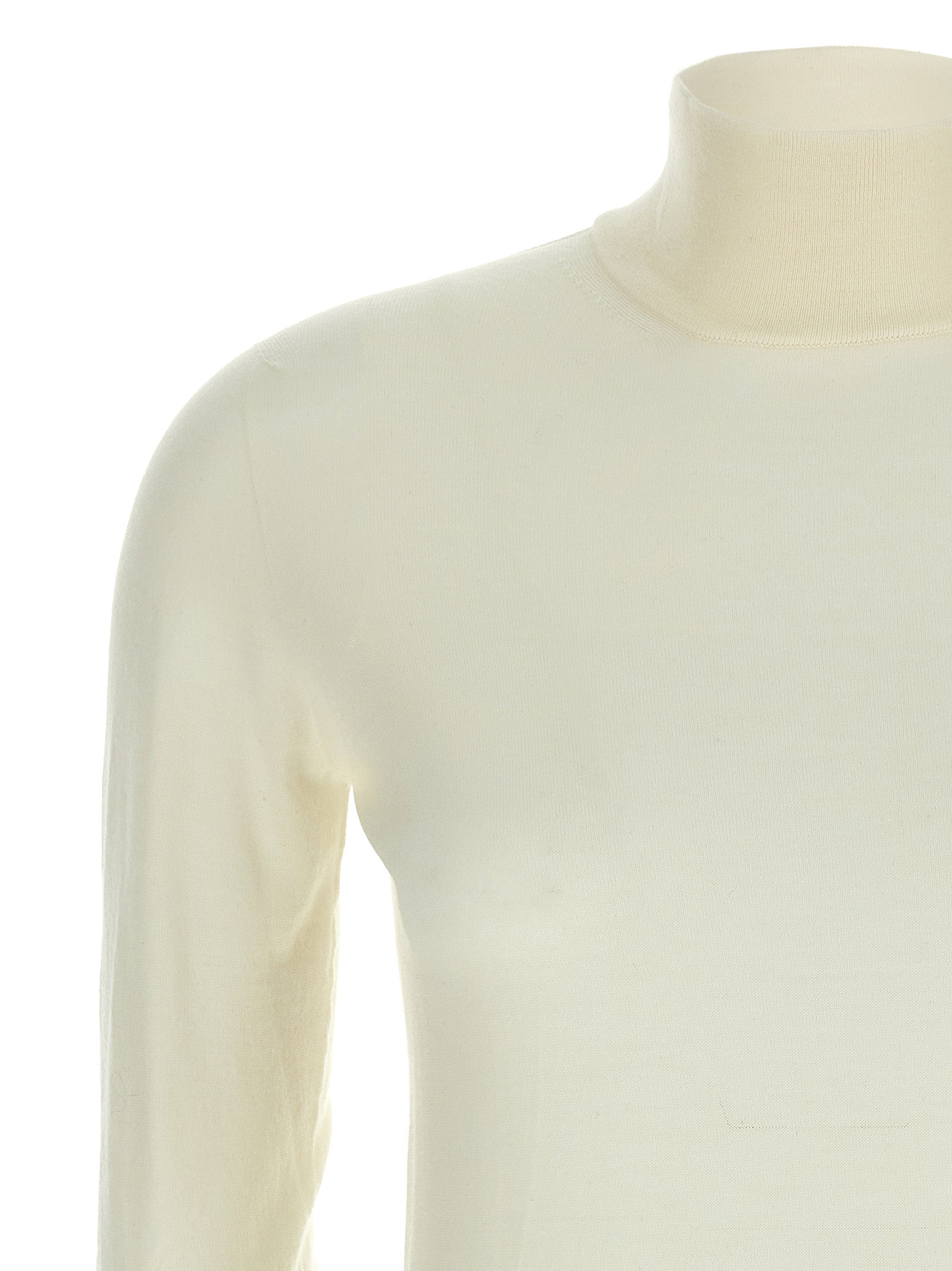 Max Mara Weiße Strickjacke aus reiner Schurwolle
