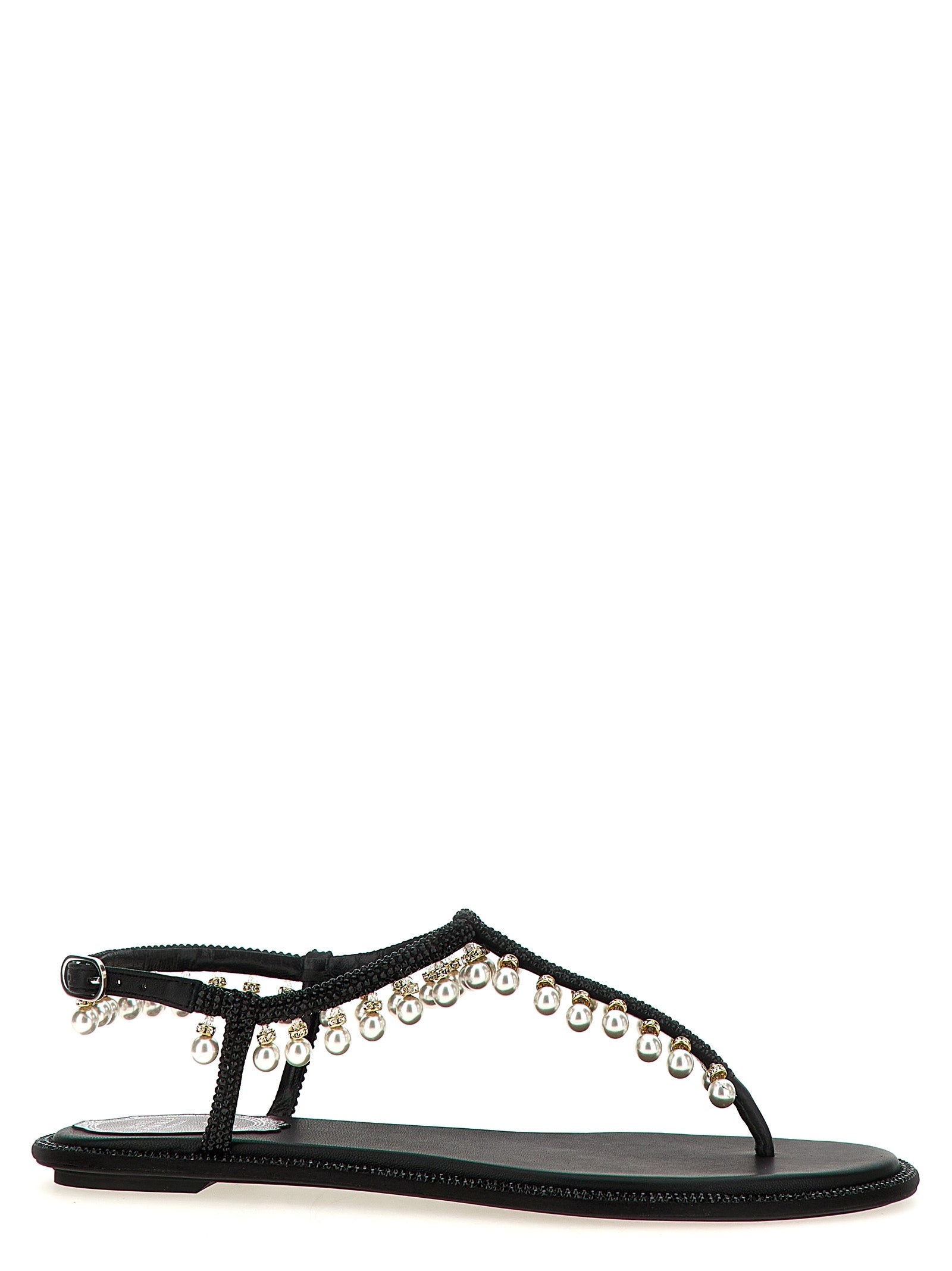 RENE CAOVILLA Schwarze Sandalen aus Viskose