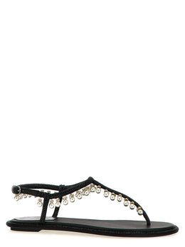 RENE CAOVILLA Schwarze Sandalen aus Viskose