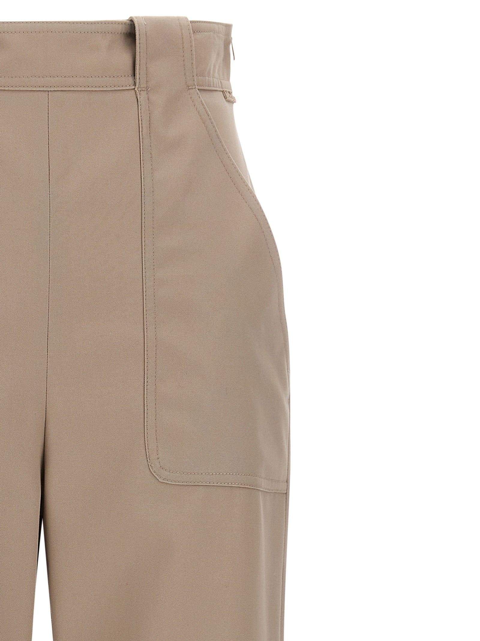 Max Mara Beige Cotton Casual Pants