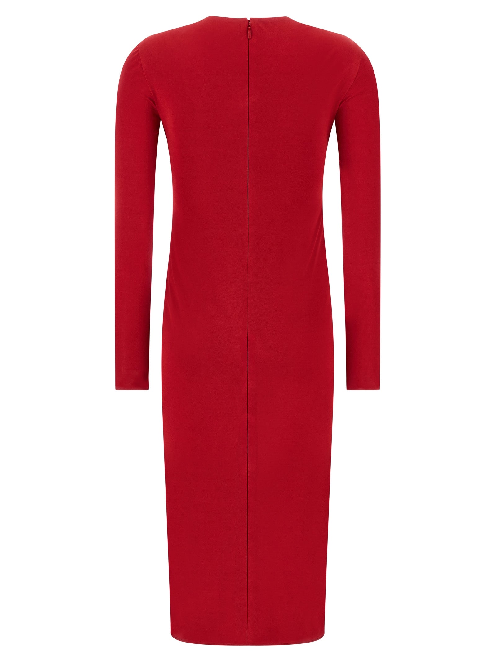 Versace Rotes Viskose-Midikleid