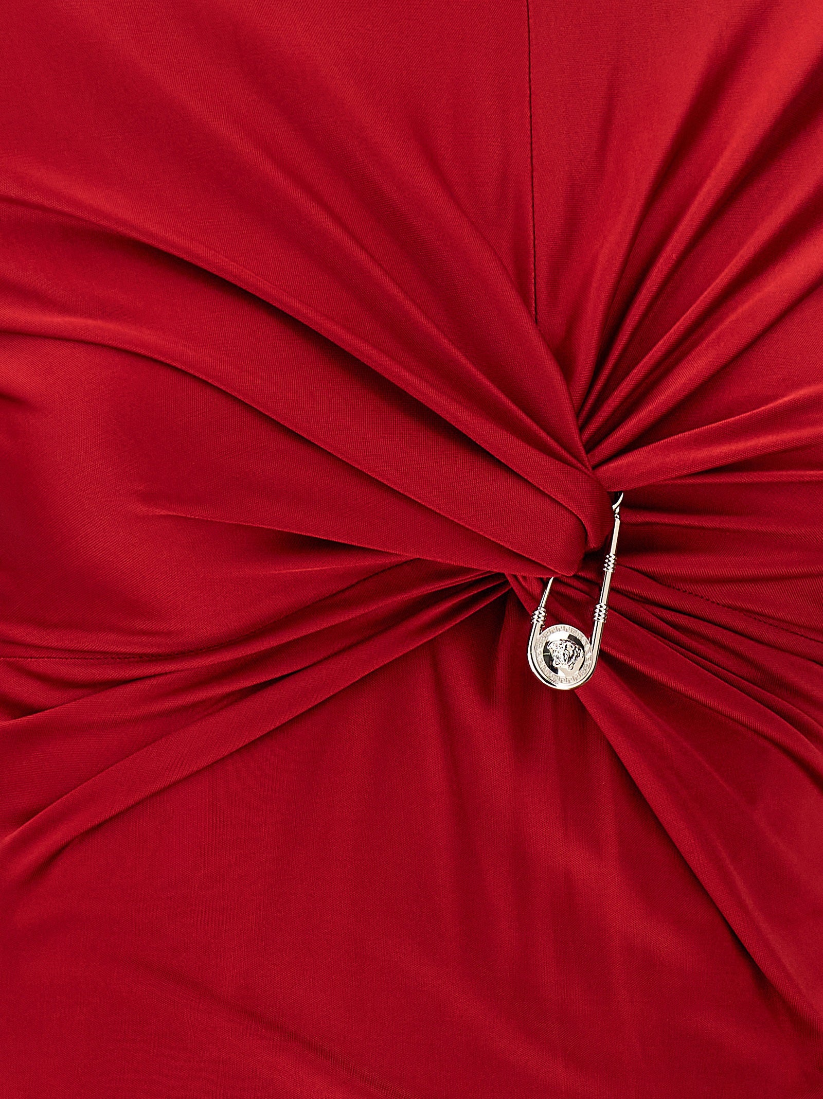 Versace Rotes Viskose-Midikleid