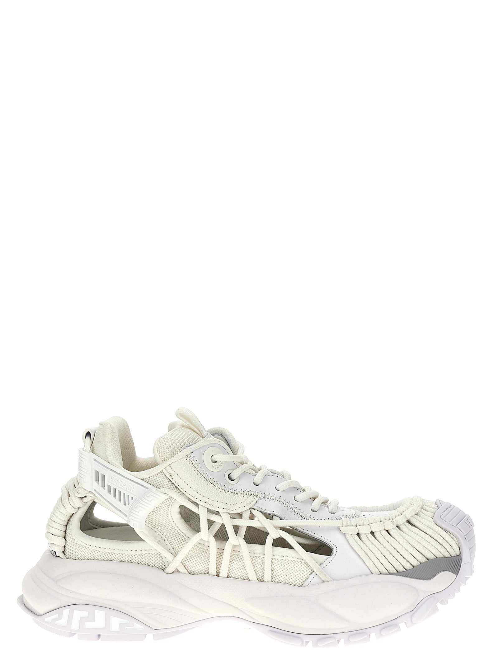 Versace Weiße Kalbsleder-Sneaker im Athletic-Look
