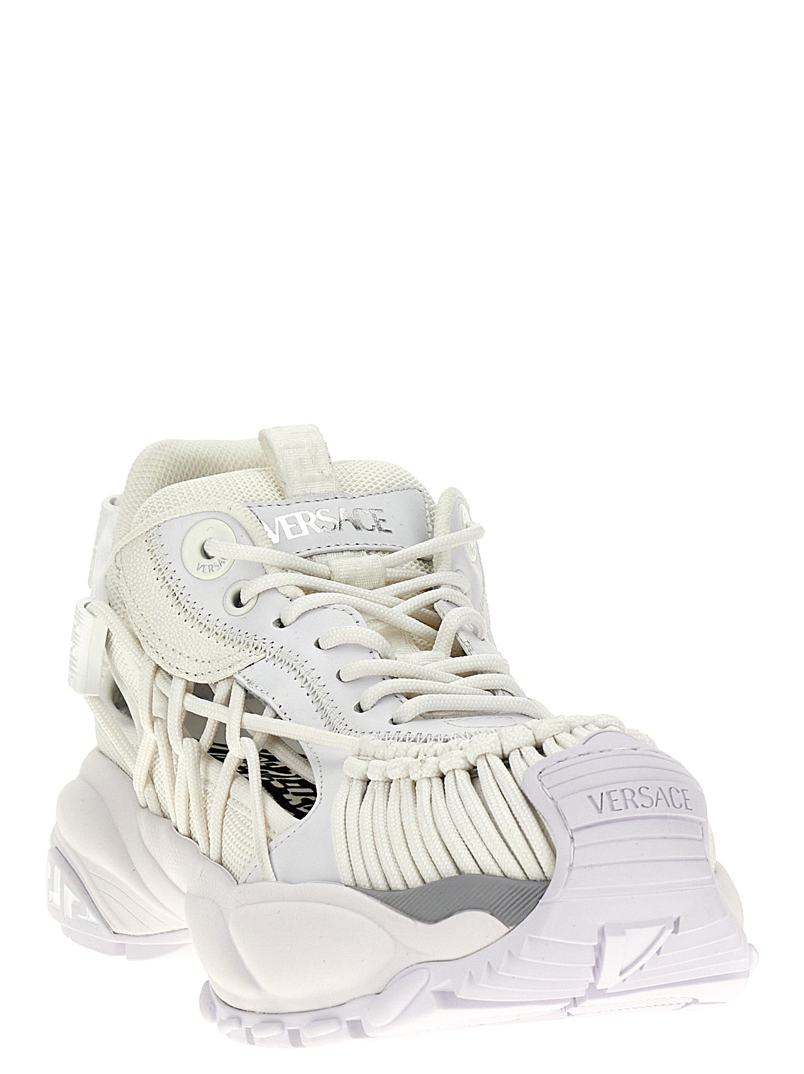 Versace Weiße Kalbsleder-Sneaker im Athletic-Look
