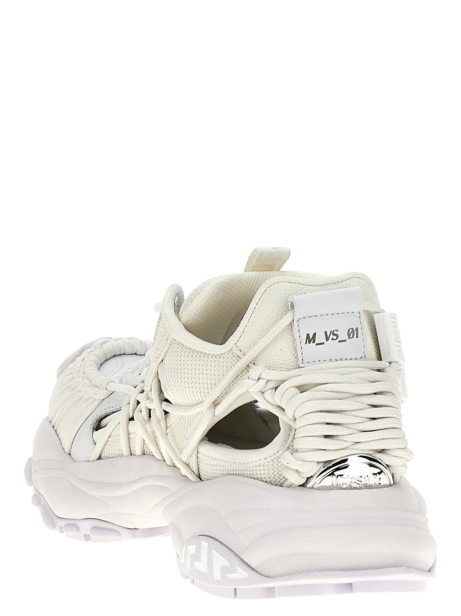 Versace Weiße Kalbsleder-Sneaker im Athletic-Look