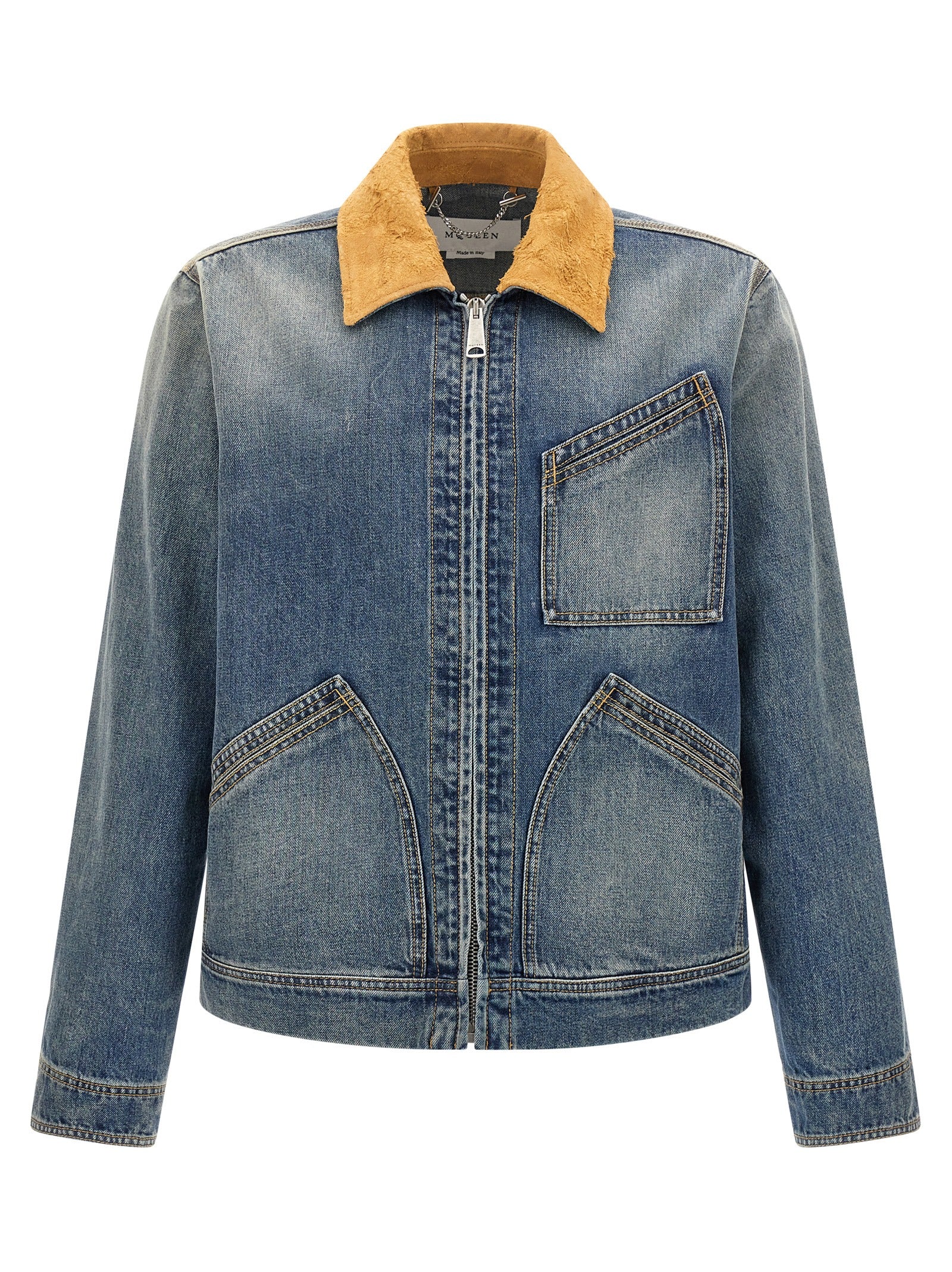 Alexander McQueen Blaue Jeansjacke aus Baumwolle