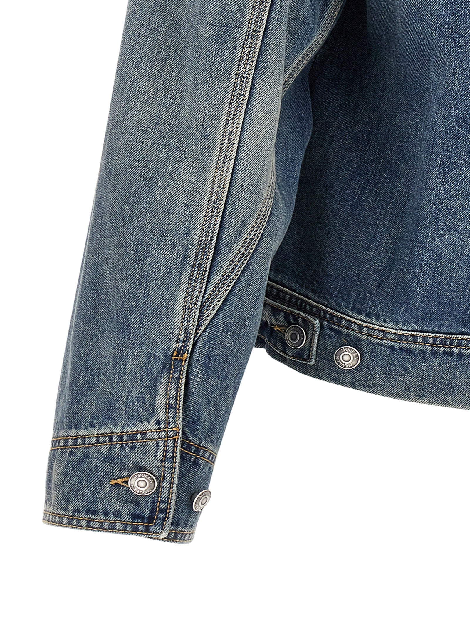 Alexander McQueen Blaue Jeansjacke aus Baumwolle