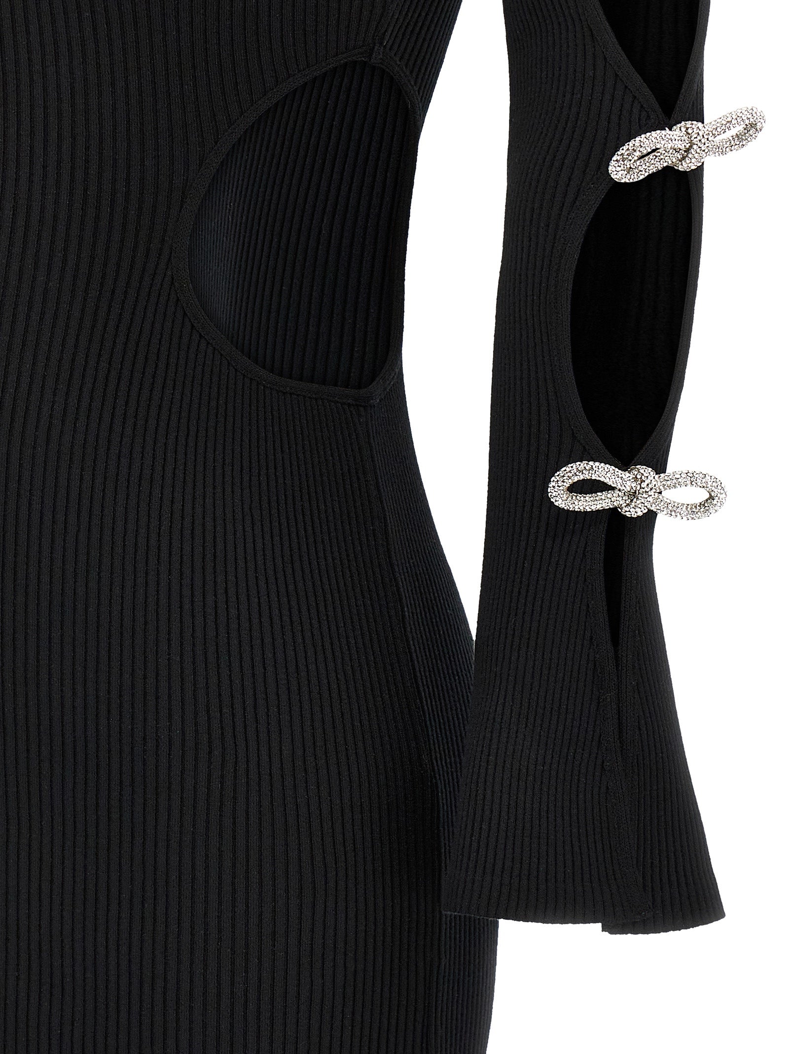 MACH & MACH Schwarzes Viskose-Kurzkleid