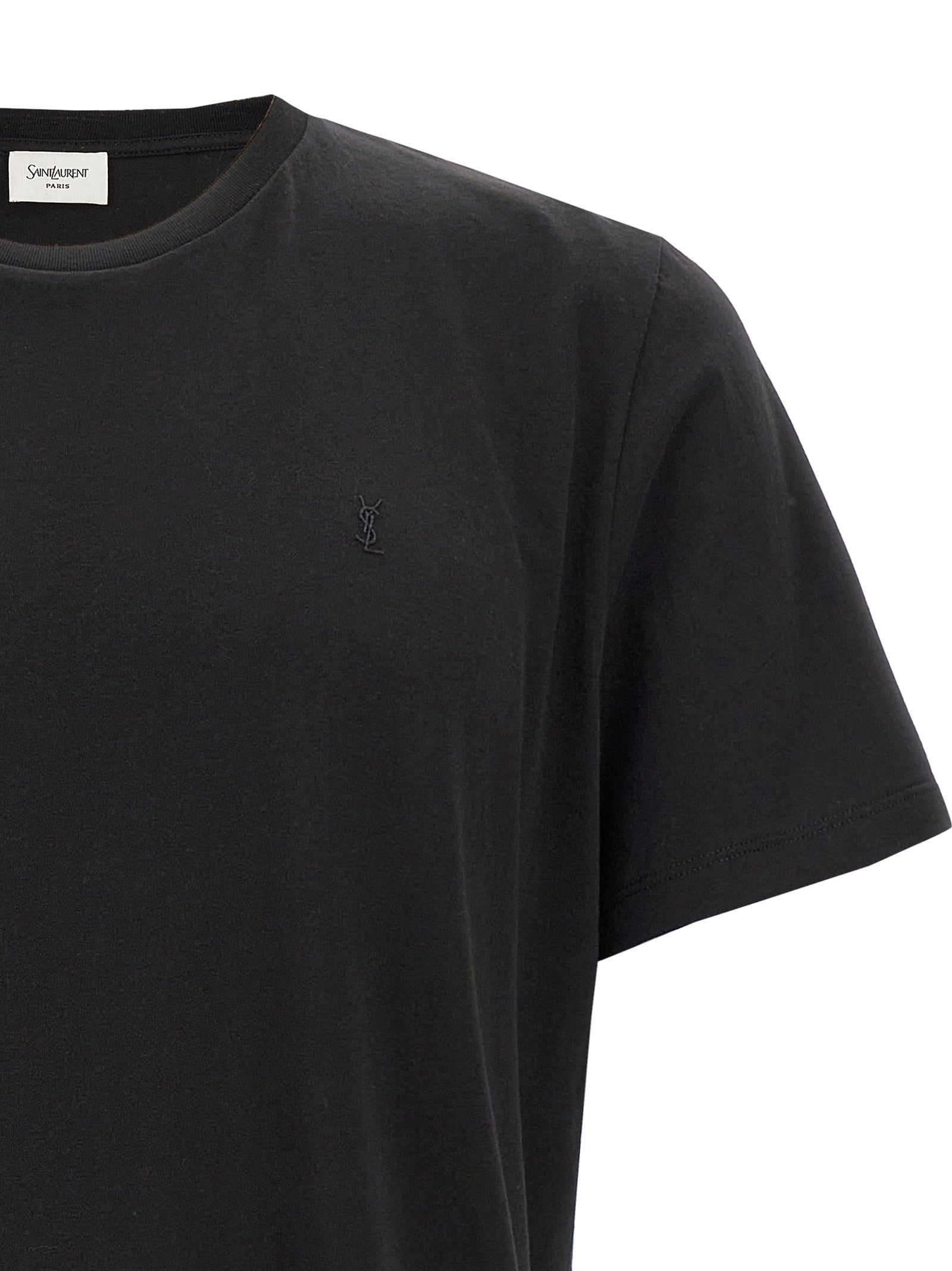 Saint Laurent Schwarzes Baumwoll-T-Shirt