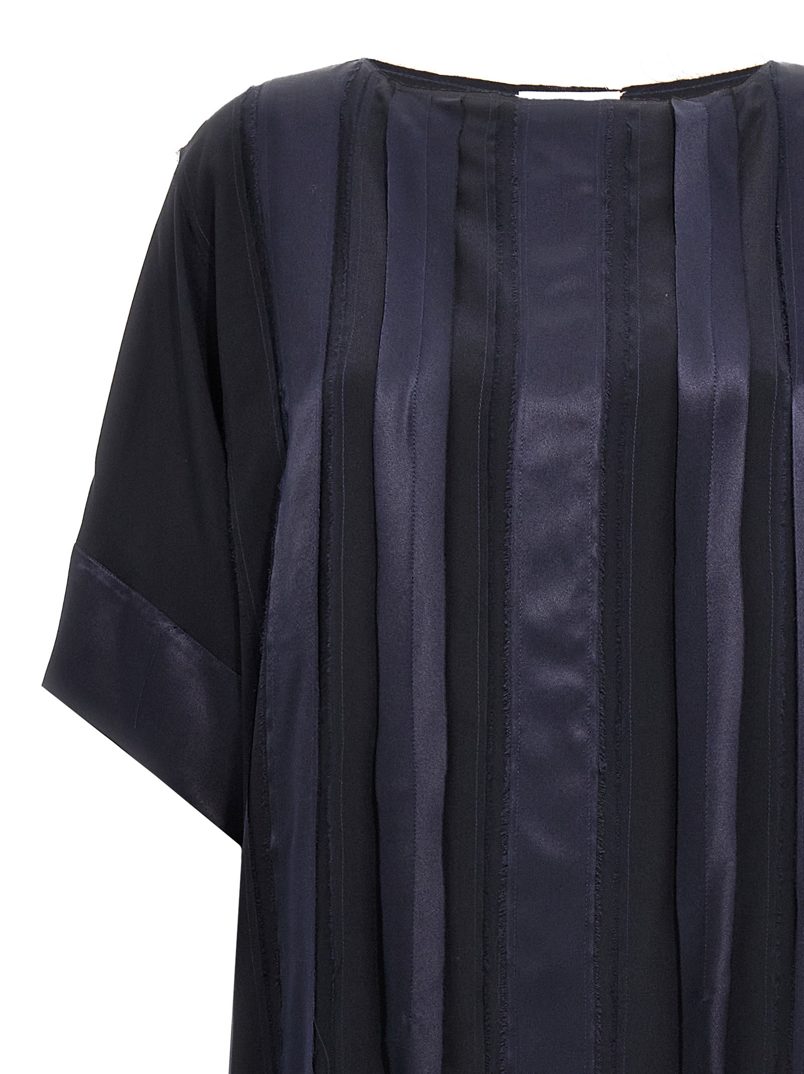 DI.LA3 PARI' Langes Seidenkleid in Blau