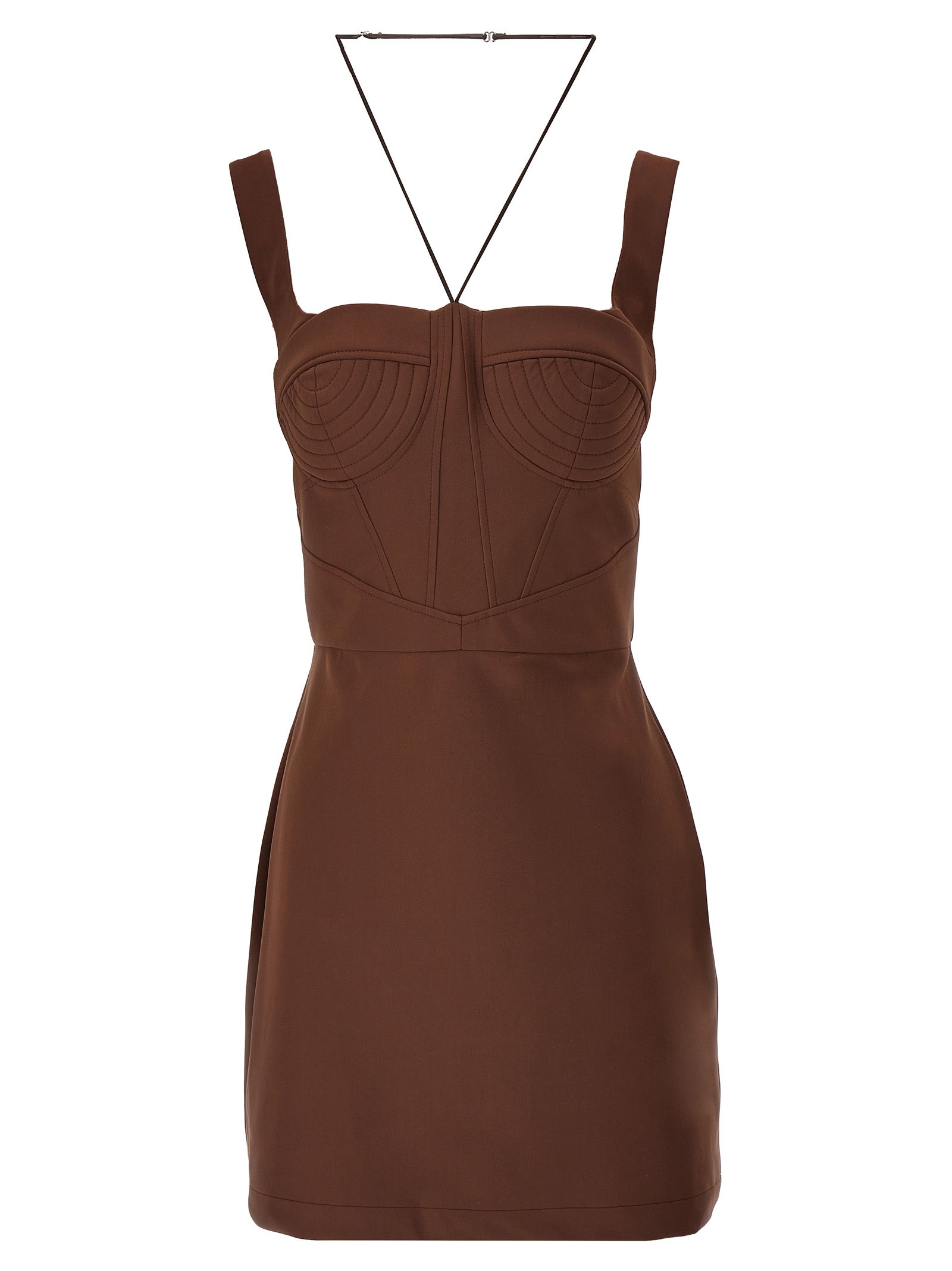 Nensi Dojaka Kurzes Kleid aus braunem Polyamid