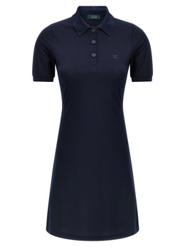 Courrèges Kurzes blaues Baumwollkleid
