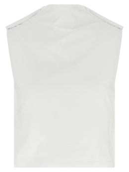 Armarium Weißes ärmelloses Baumwoll-T-Shirt