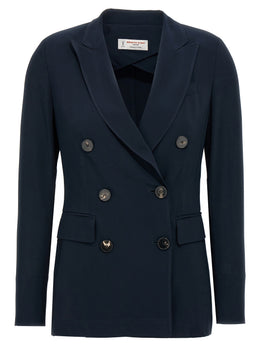 Alberto Biani Blauer Viskose-Blazer