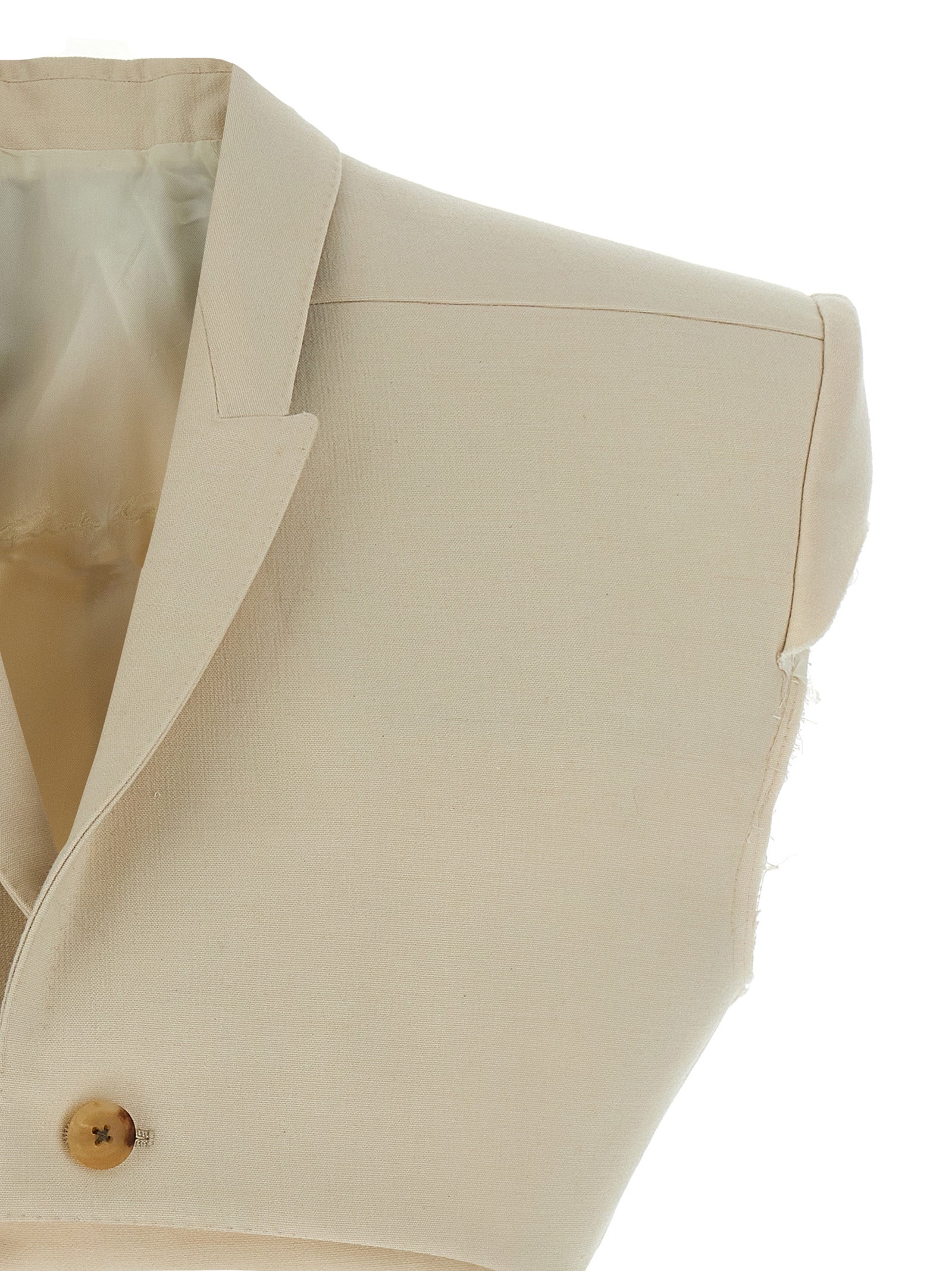 Rick Owens Beige Baumwoll-Ärmellose Jacke