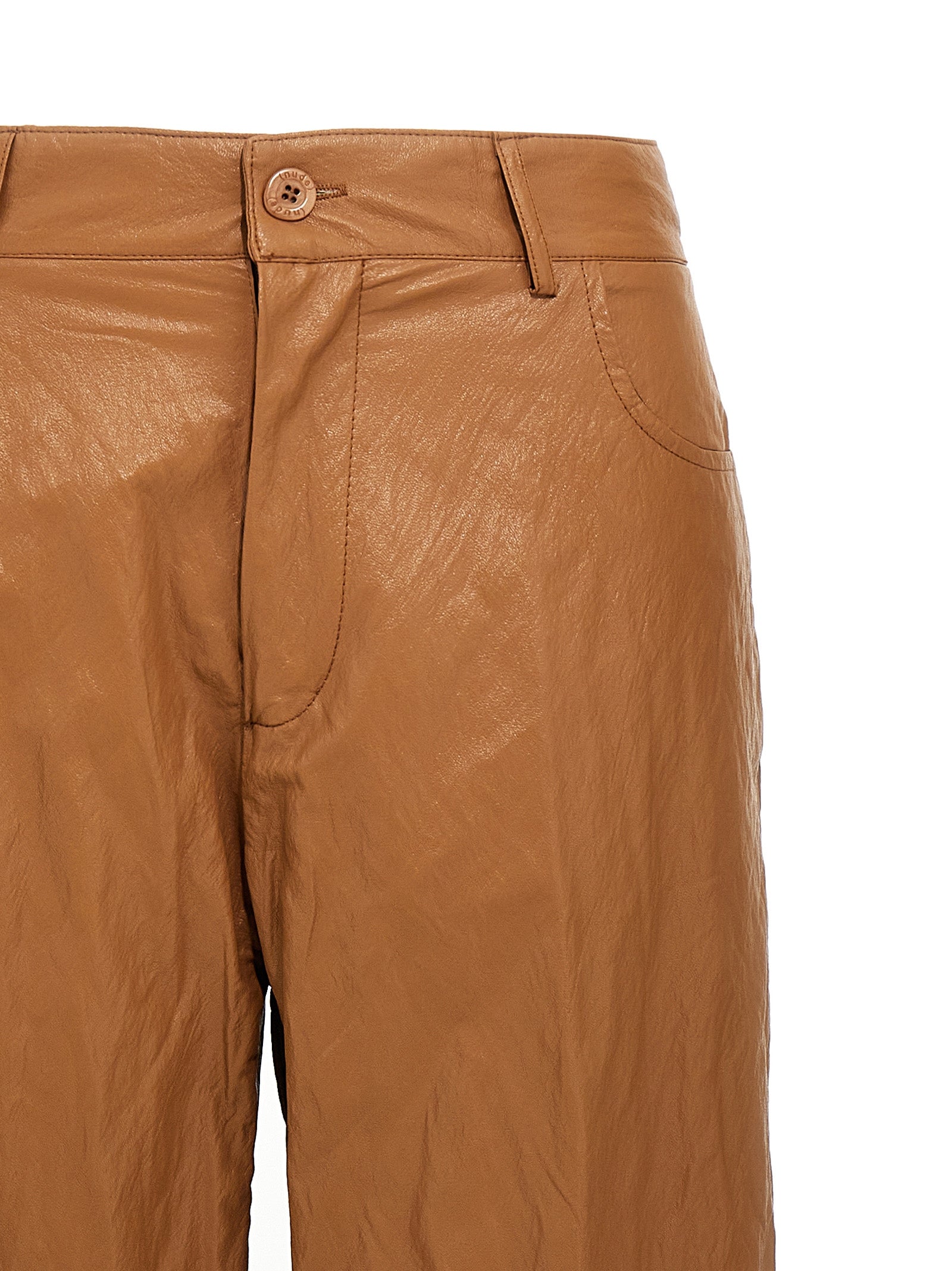 NUDE Braune Viskose-Freizeithose