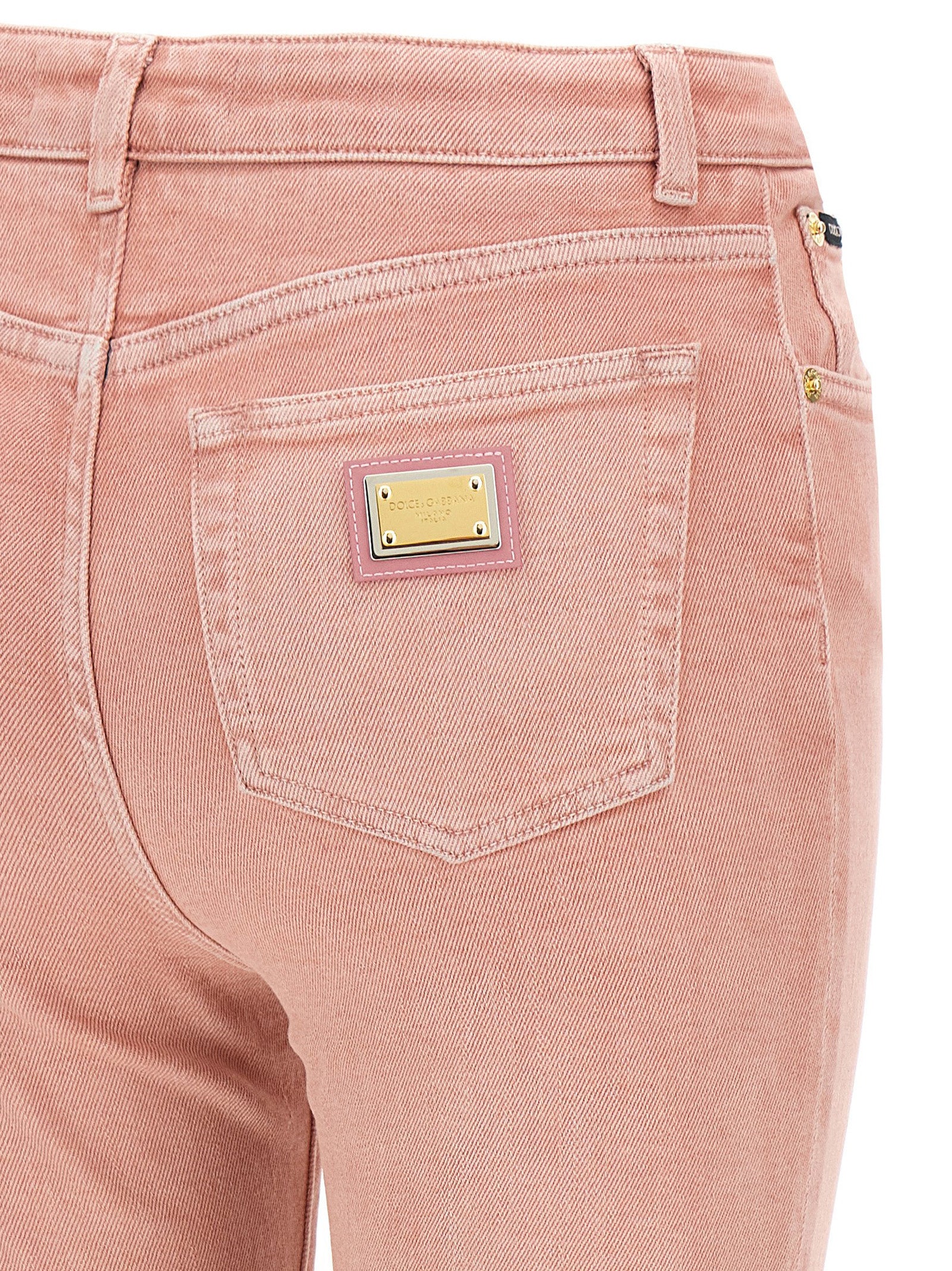 Dolce & Gabbana Mehrfarbige Baumwolljeans mit hoher Taille