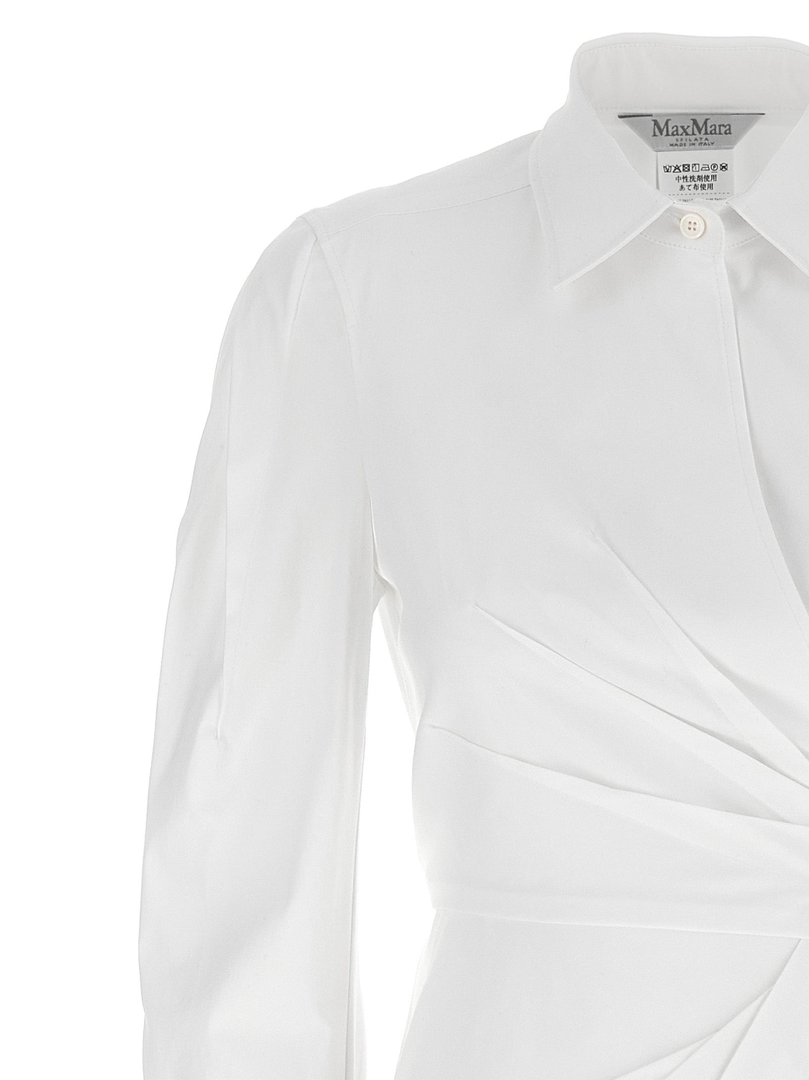 Max Mara Weißes Baumwoll-Maxikleid