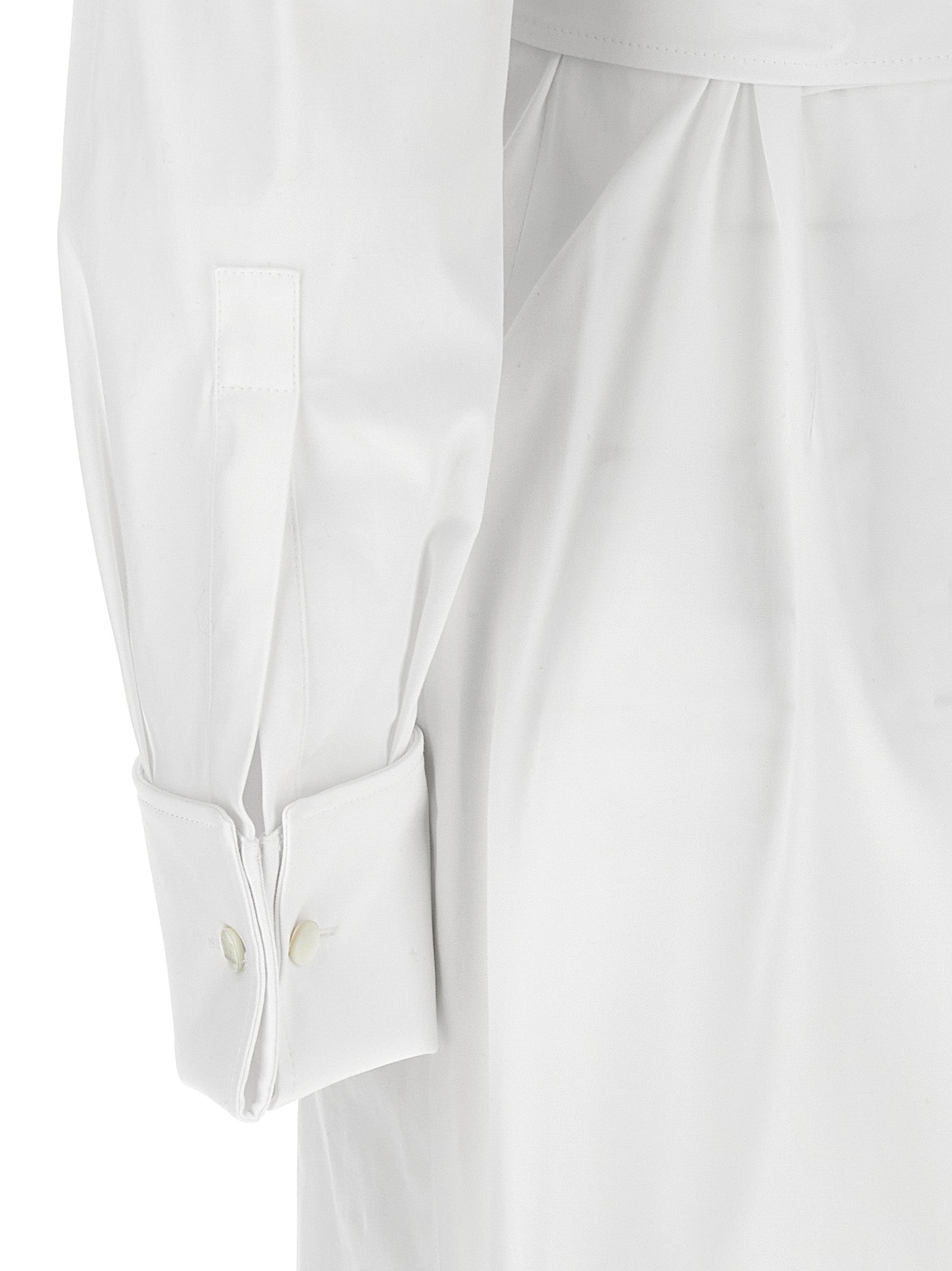 Max Mara Weißes Baumwoll-Maxikleid
