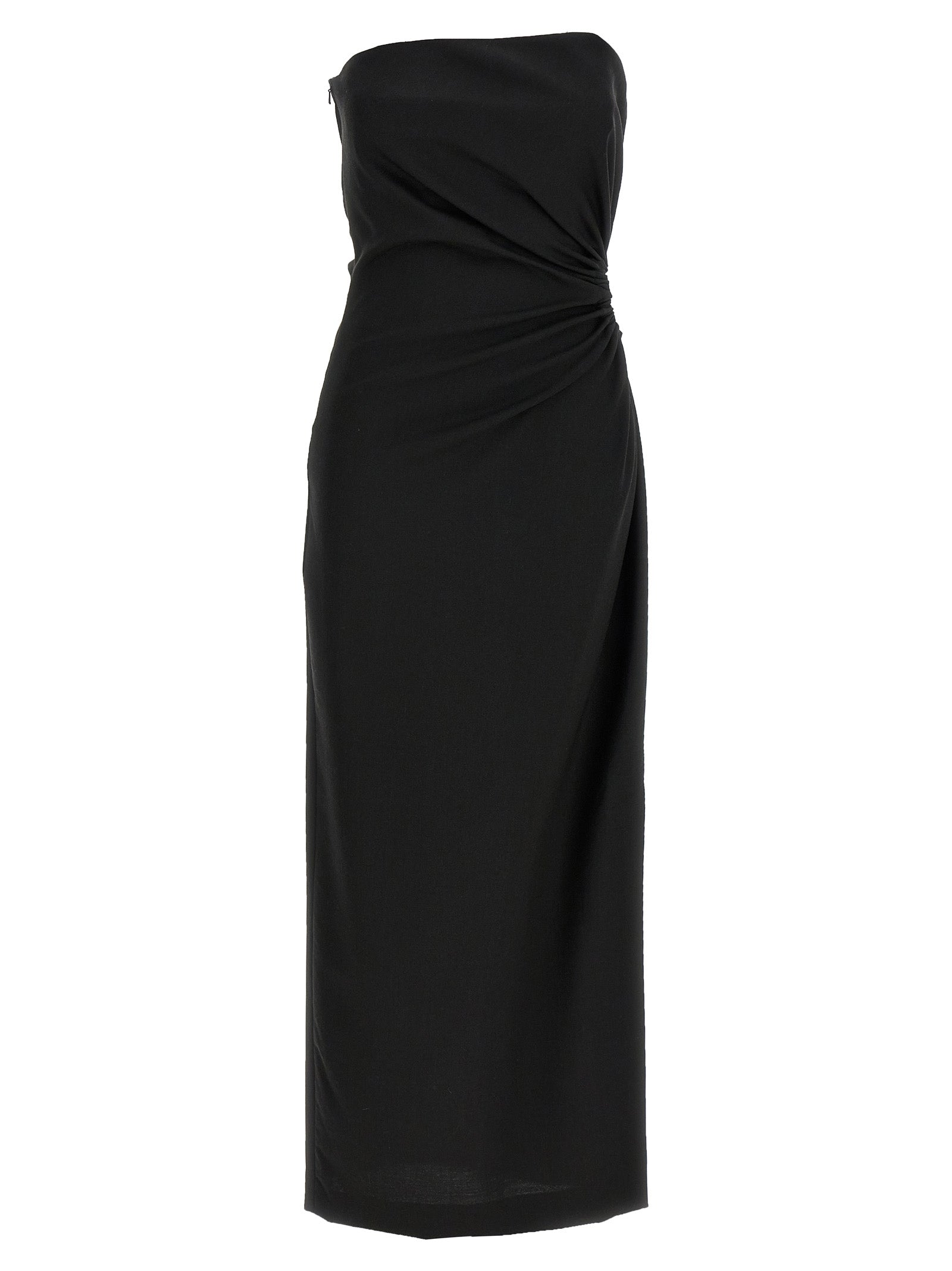 Max Mara Langes Kleid aus schwarzer Schurwolle