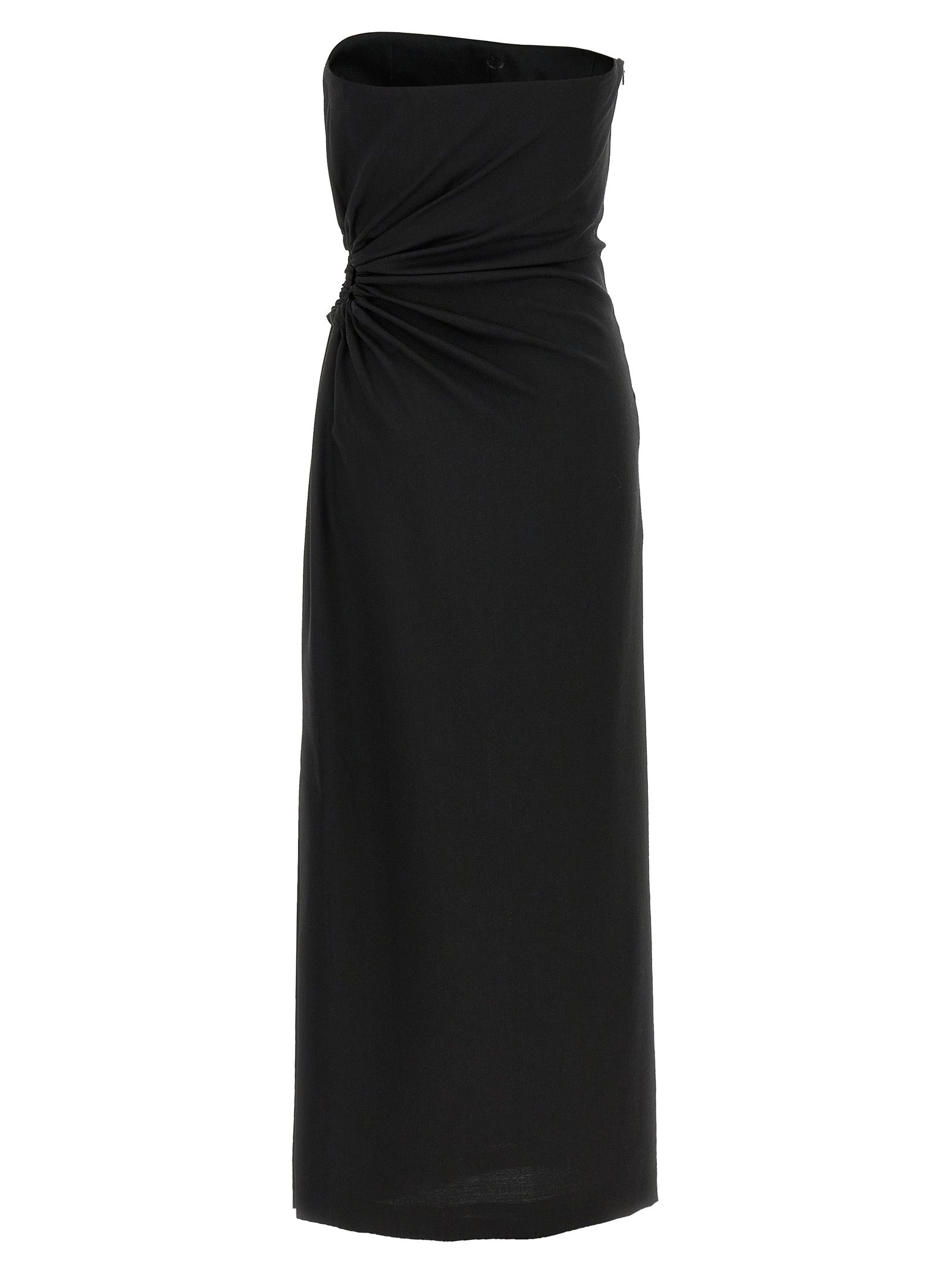 Max Mara Langes Kleid aus schwarzer Schurwolle
