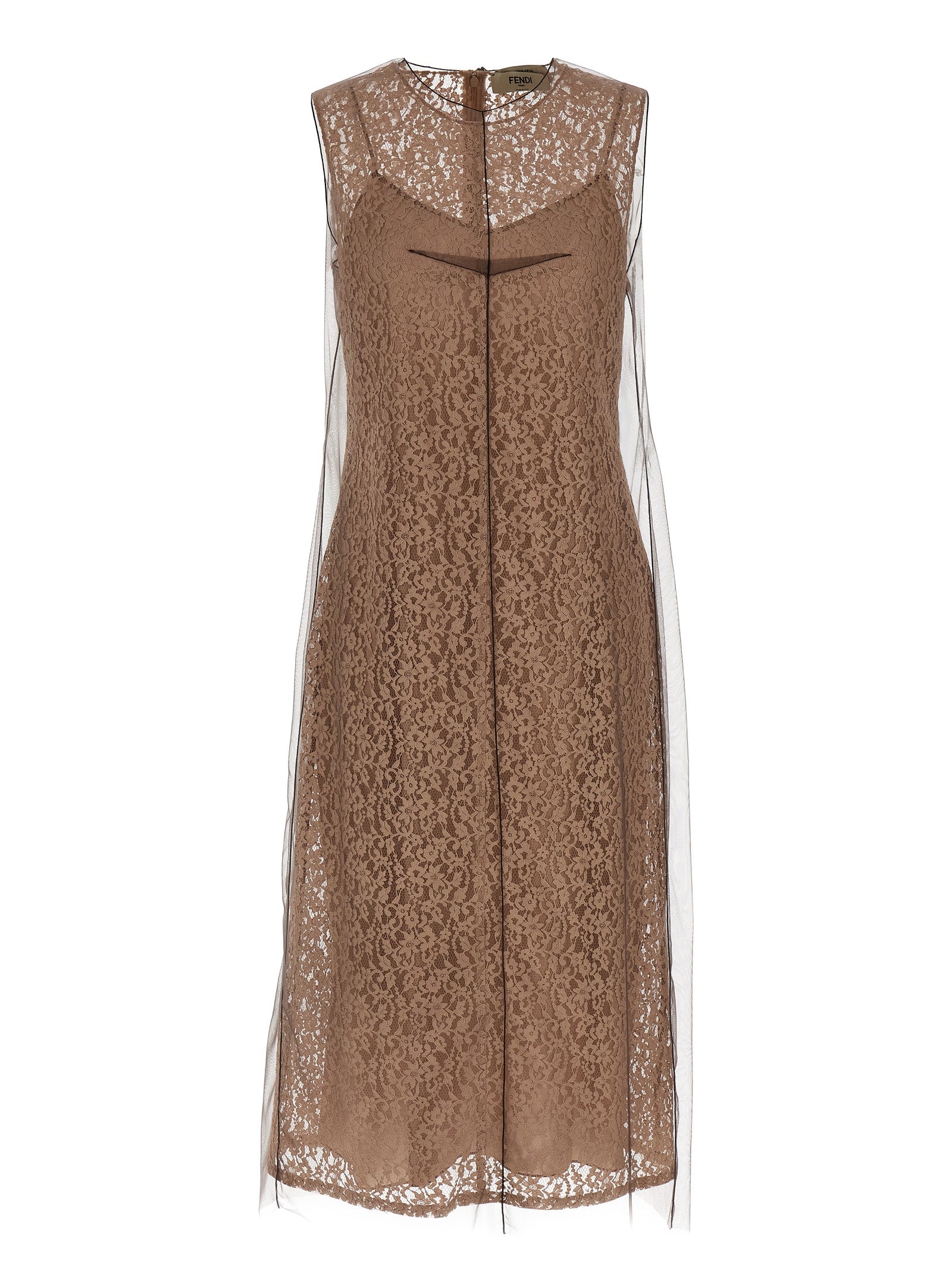 Fendi Beige Baumwoll-Midikleid