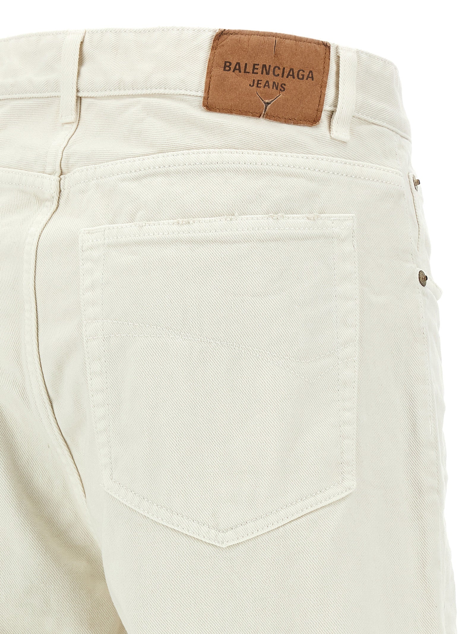 Balenciaga Weiße Baumwoll-Jeans Denim
