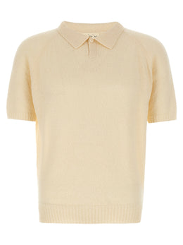 MA'RY'YA Weißes Poloshirt aus Baumwolle