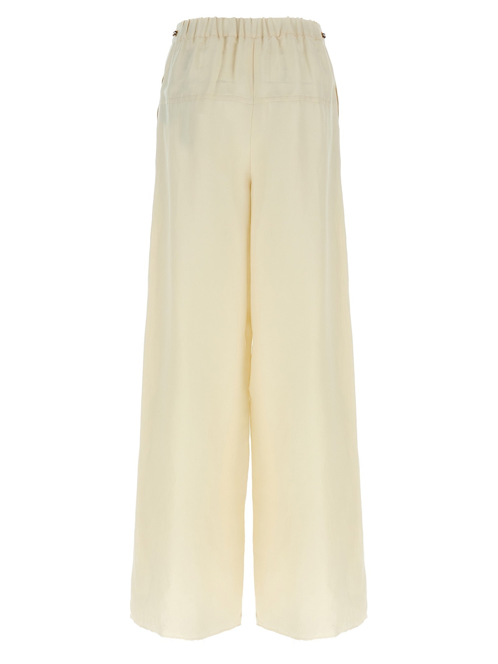 Max Mara Weiße Leinen-Freizeithose