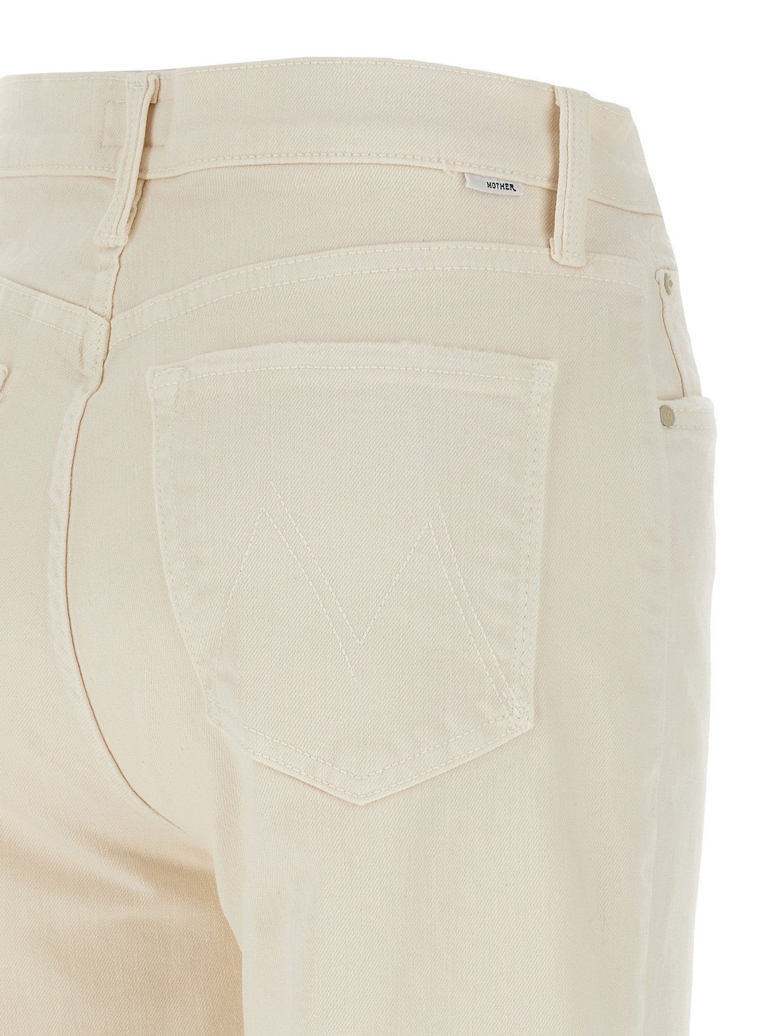 Mother Denim Weiße High-Waist-Jeans aus Baumwolle