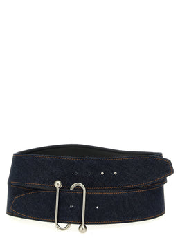 Sportmax Blauer Baumwollgürtel mit hoher Taille