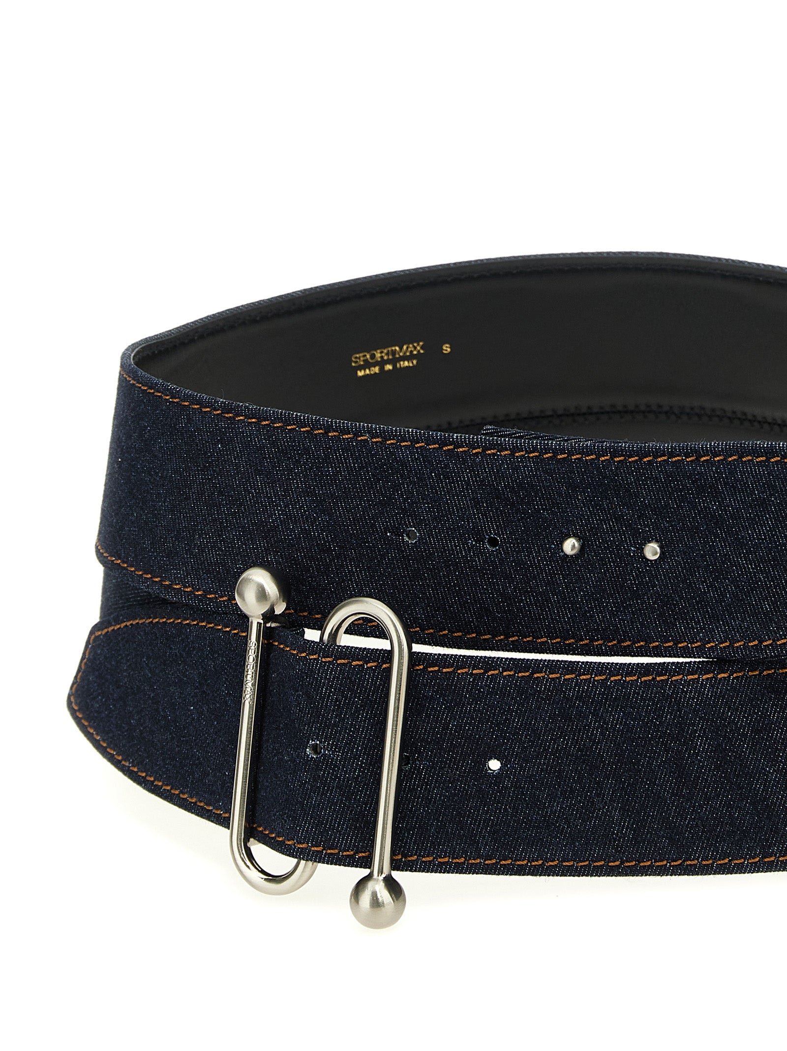 Sportmax Blauer Baumwollgürtel mit hoher Taille