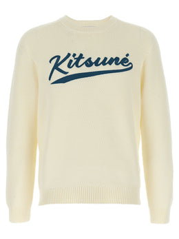 Maison Kitsuné Weißer Strickcardigan aus Baumwolle