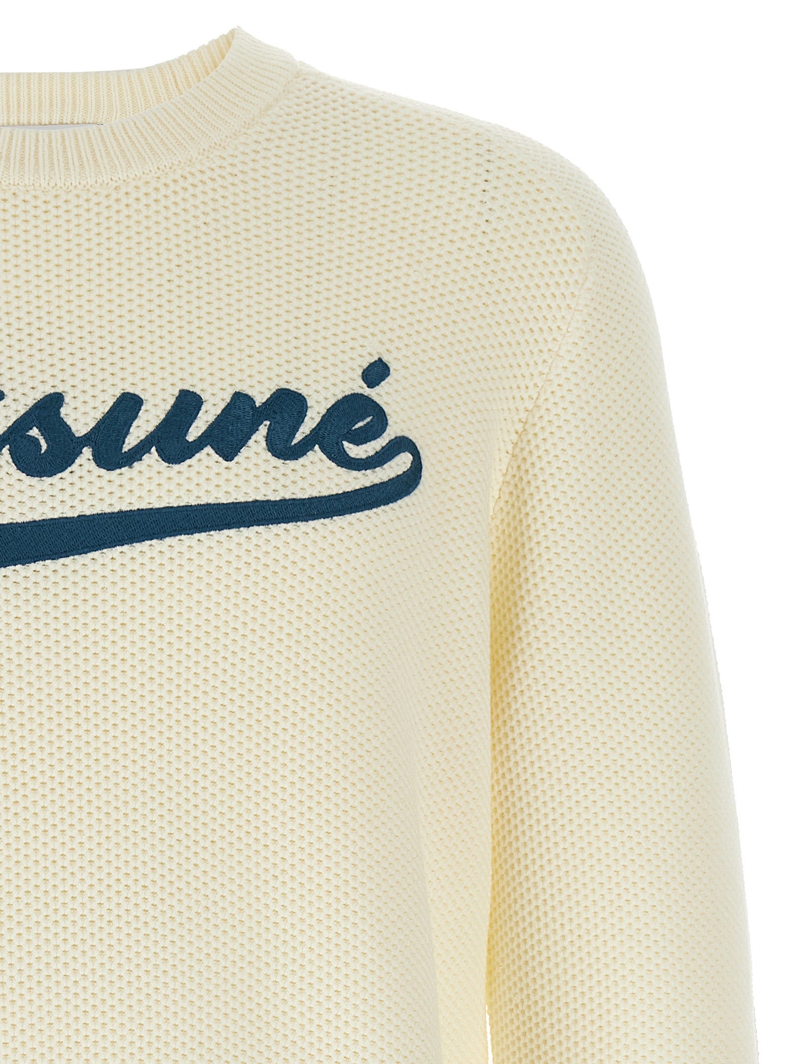 Maison Kitsuné Weißer Strickcardigan aus Baumwolle
