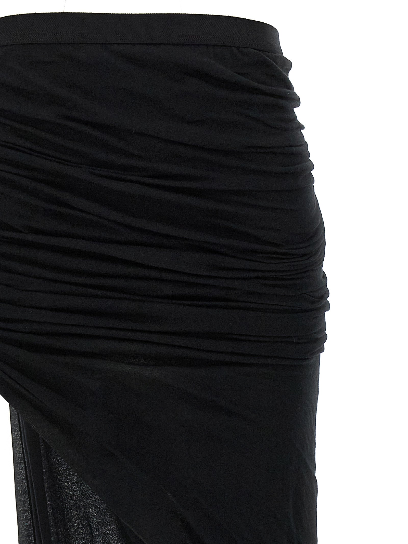 Rick Owens Schwarzer Baumwoll-Minirock