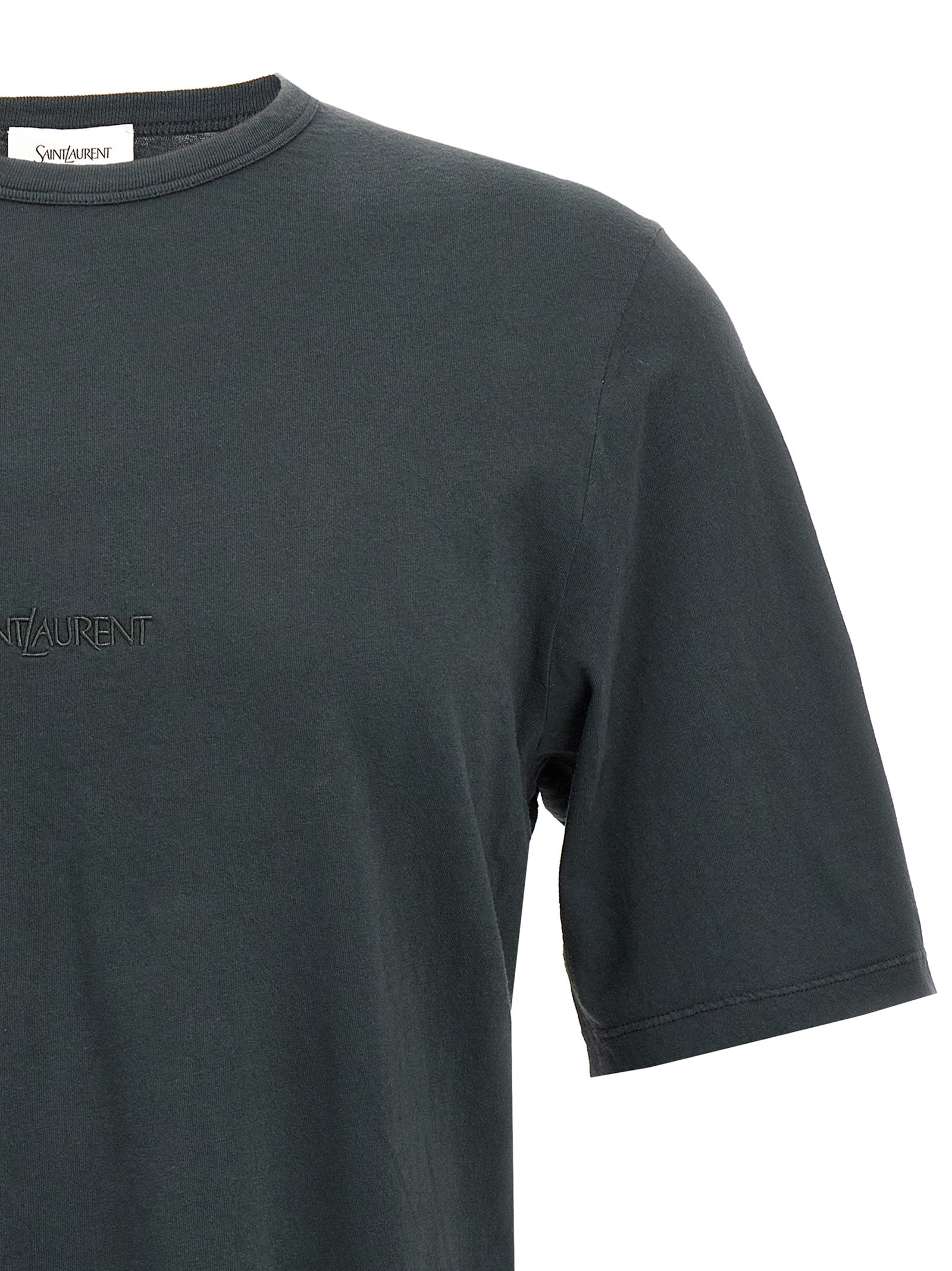Saint Laurent Schwarzes Baumwoll-T-Shirt