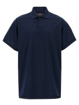 Balenciaga Blaues Baumwoll-Polohemd