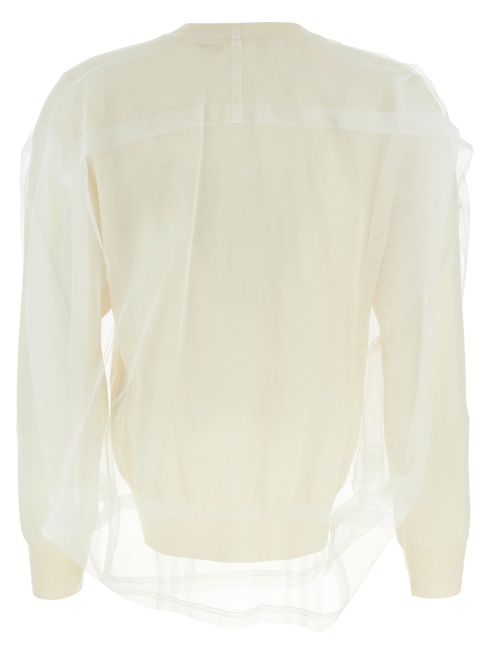 Comme Des Garçons Weiße Wollstrickjacke