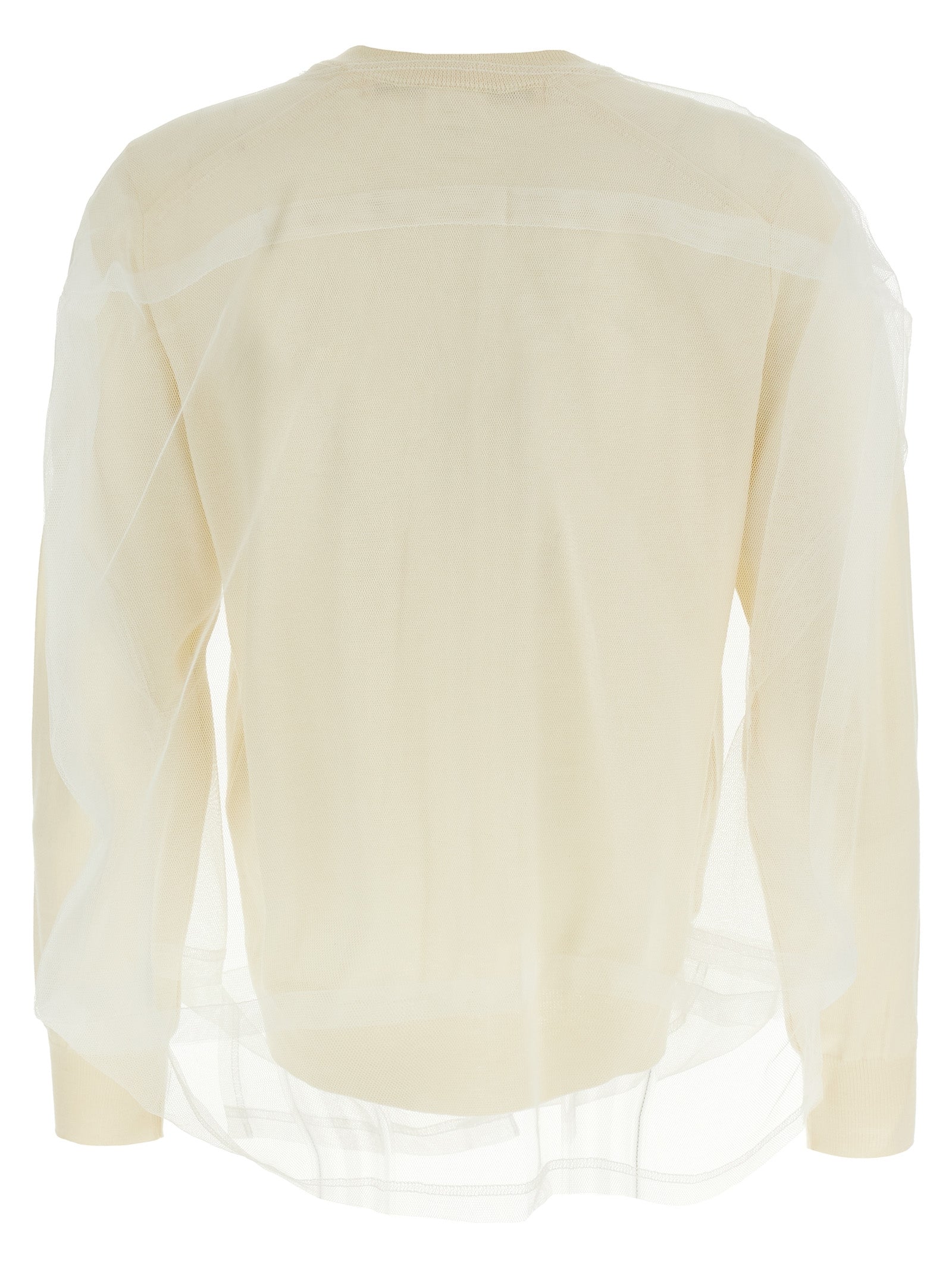 Comme Des Garçons Weiße Wollstrickjacke
