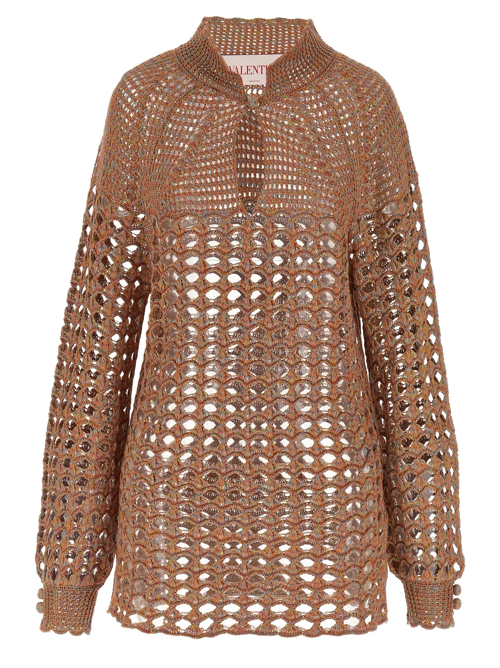 Valentino Garavani Mehrfarbige Strickjacke aus Leinen