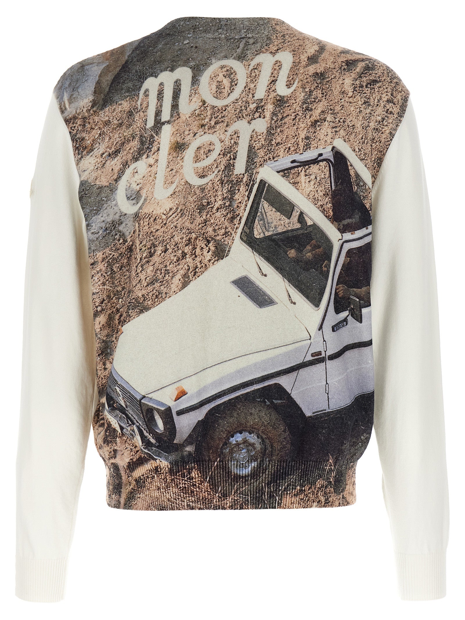 MONCLER GENIUS Weißer Strickcardigan aus Baumwolle