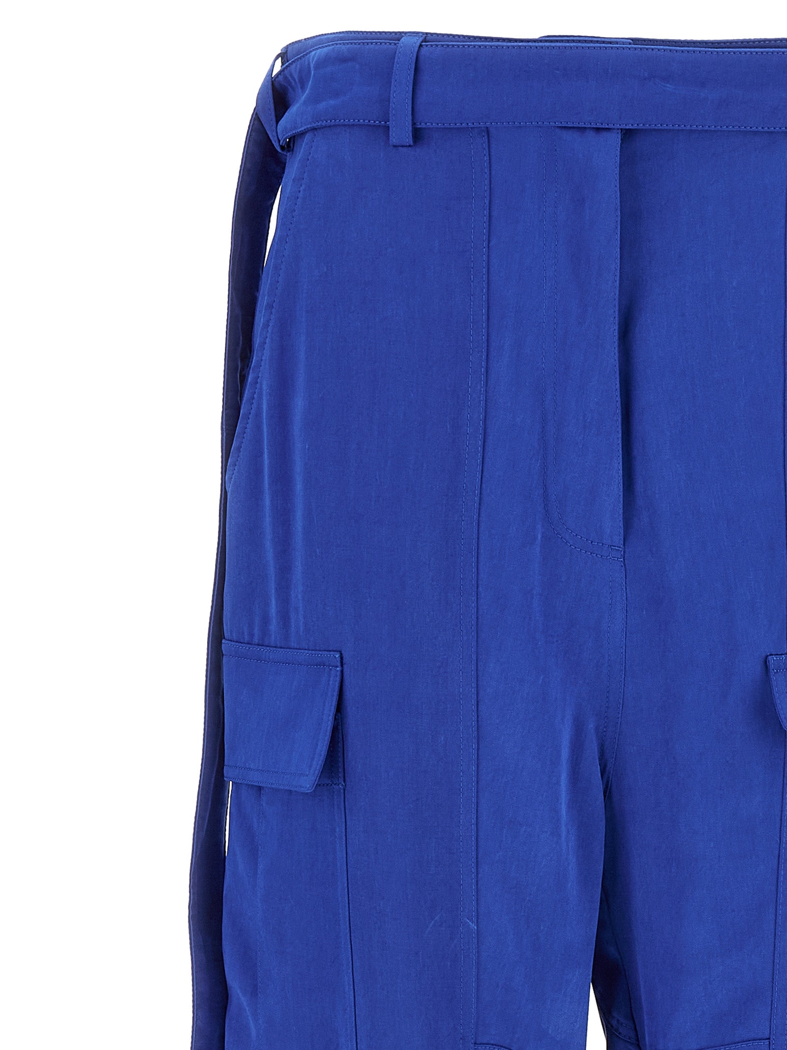 Ferragamo Blaue Lyocell Cargo-Hose