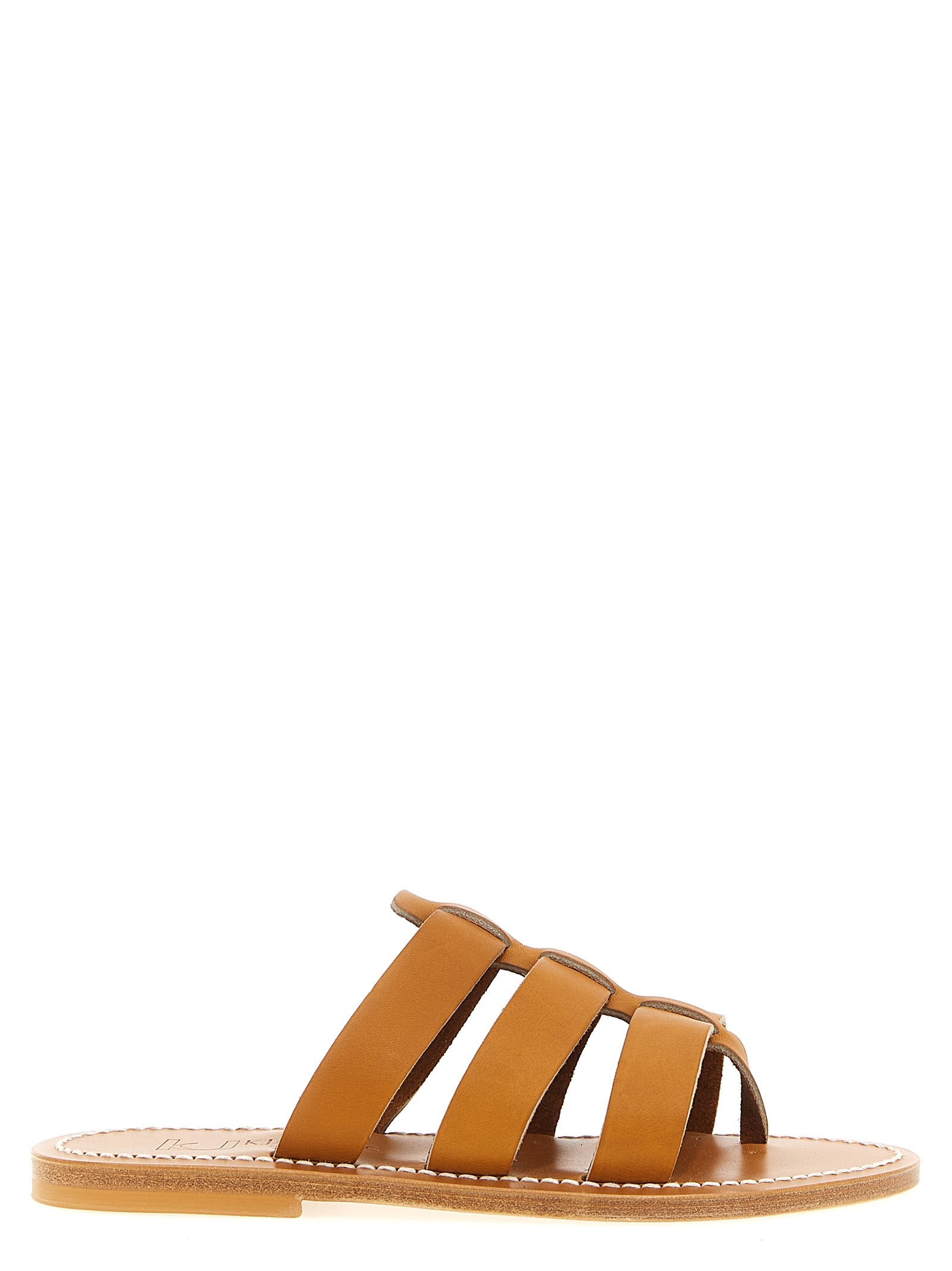 K.JACQUES SAINT TROPEZ Beige Kuhleder-Slipper