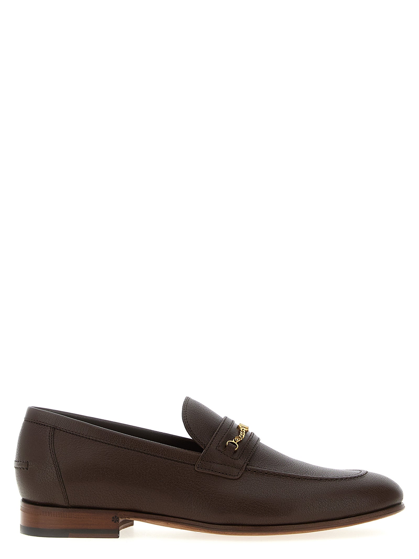 Valentino Garavani Braune Loafer aus Ziegenleder