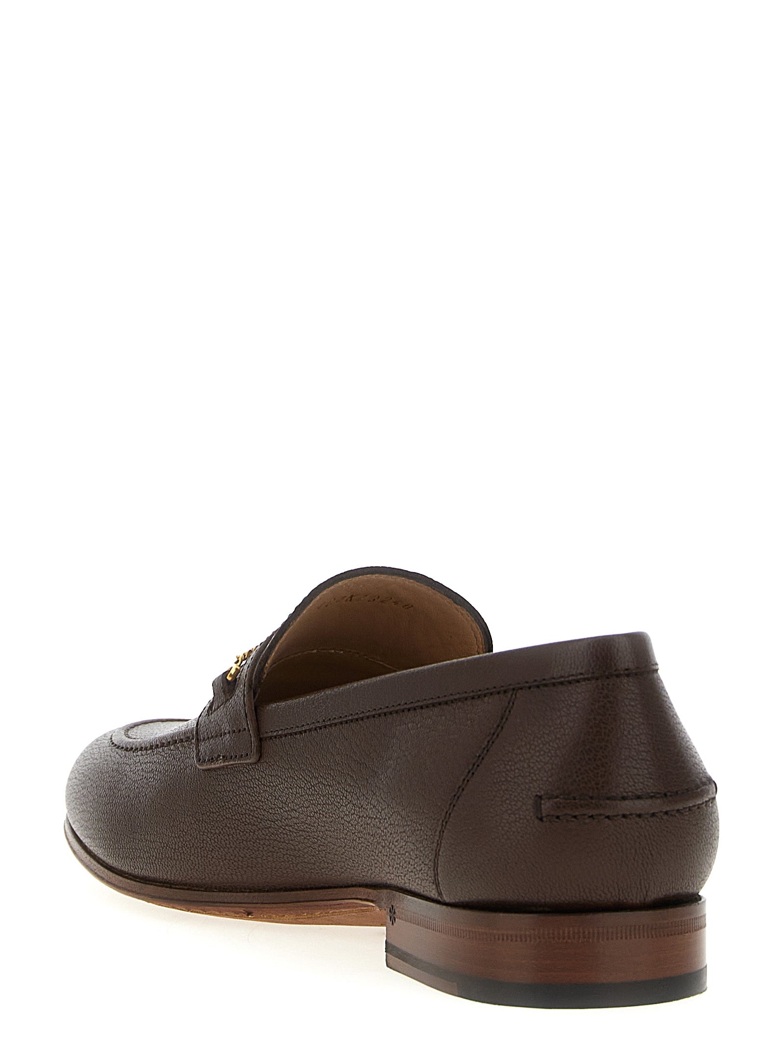 Valentino Garavani Braune Loafer aus Ziegenleder