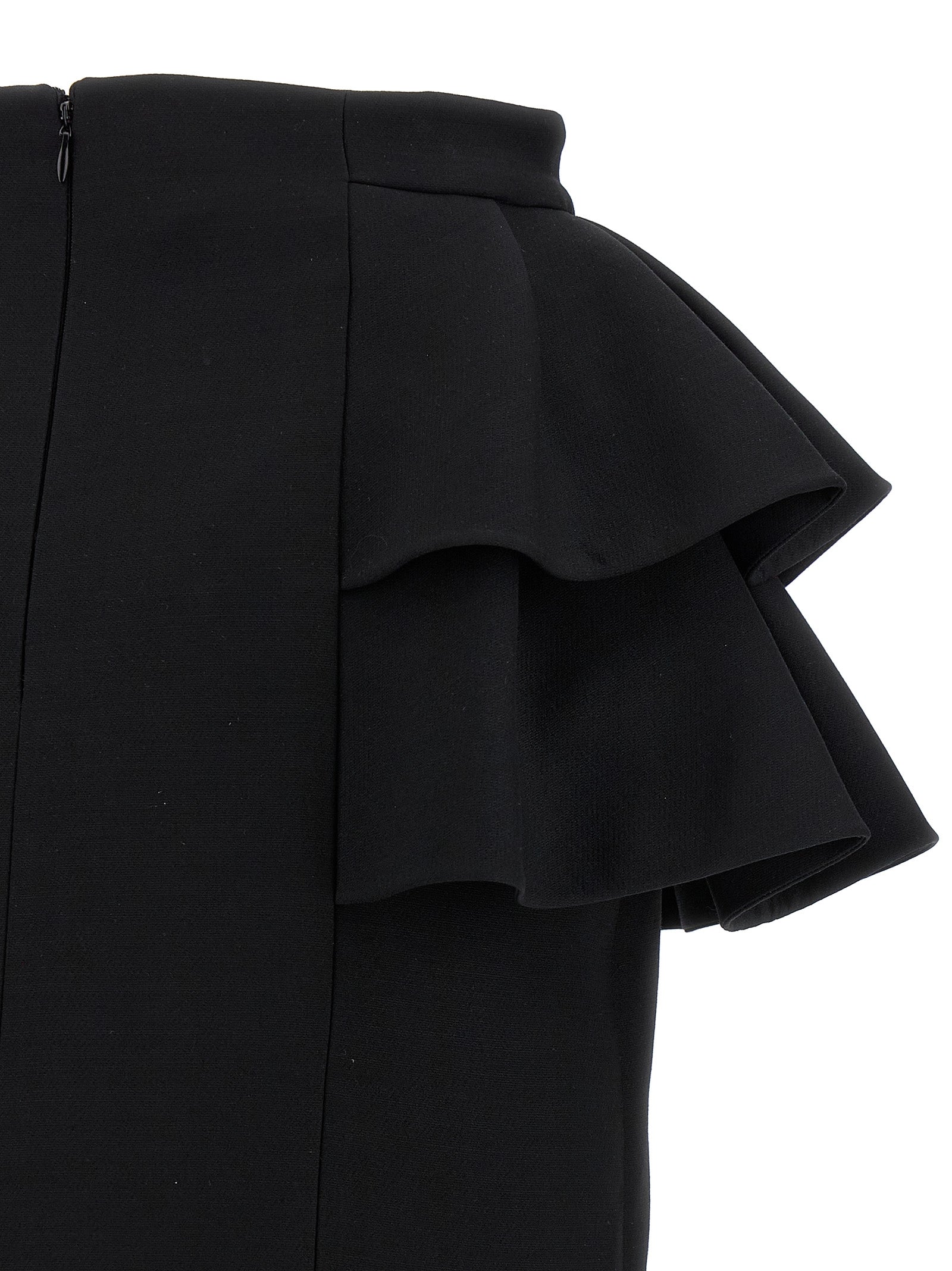 Valentino Garavani Schwarzer Midirock aus Schurwolle