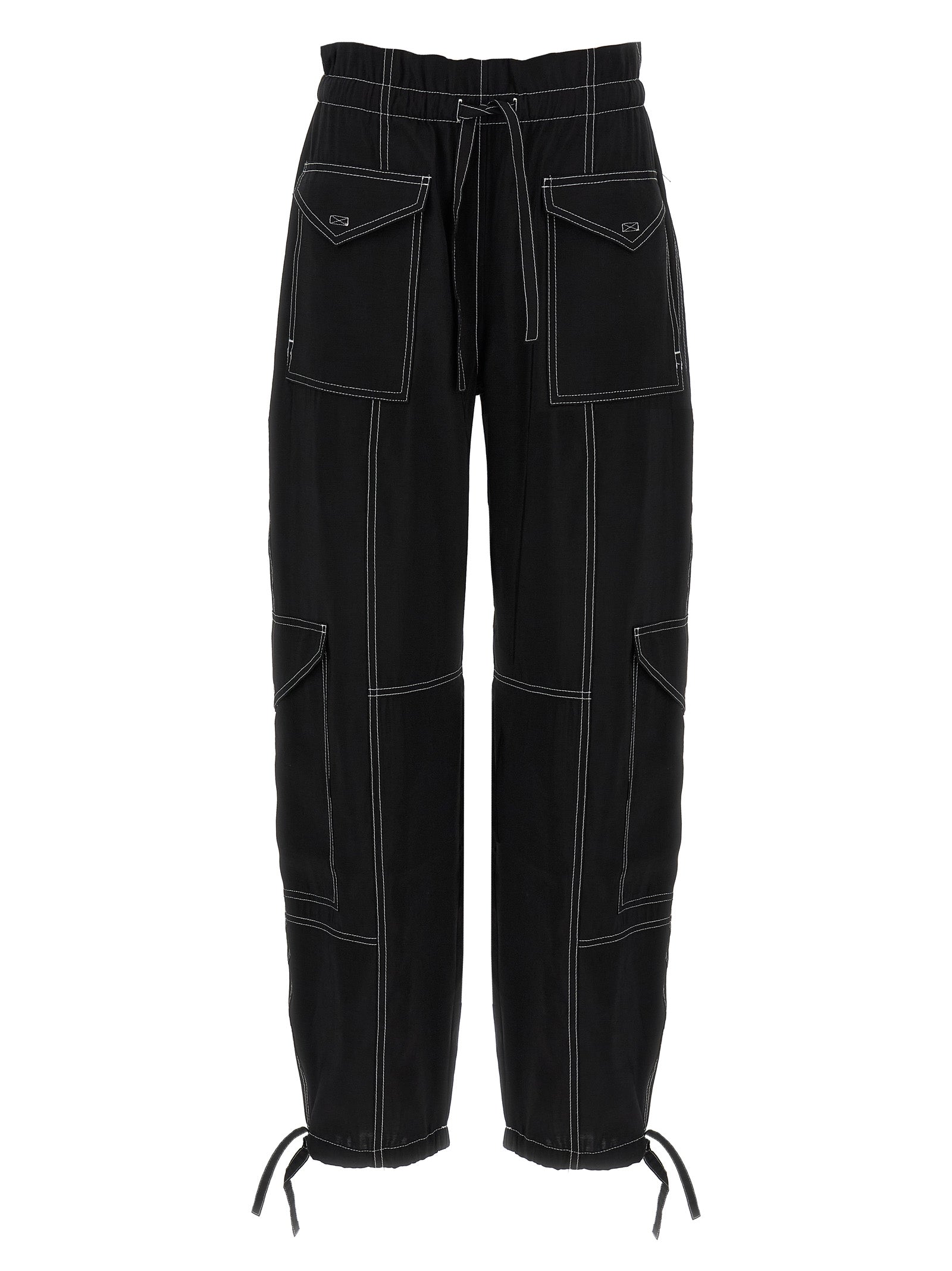 Ganni Schwarze Freizeithose aus Viskose