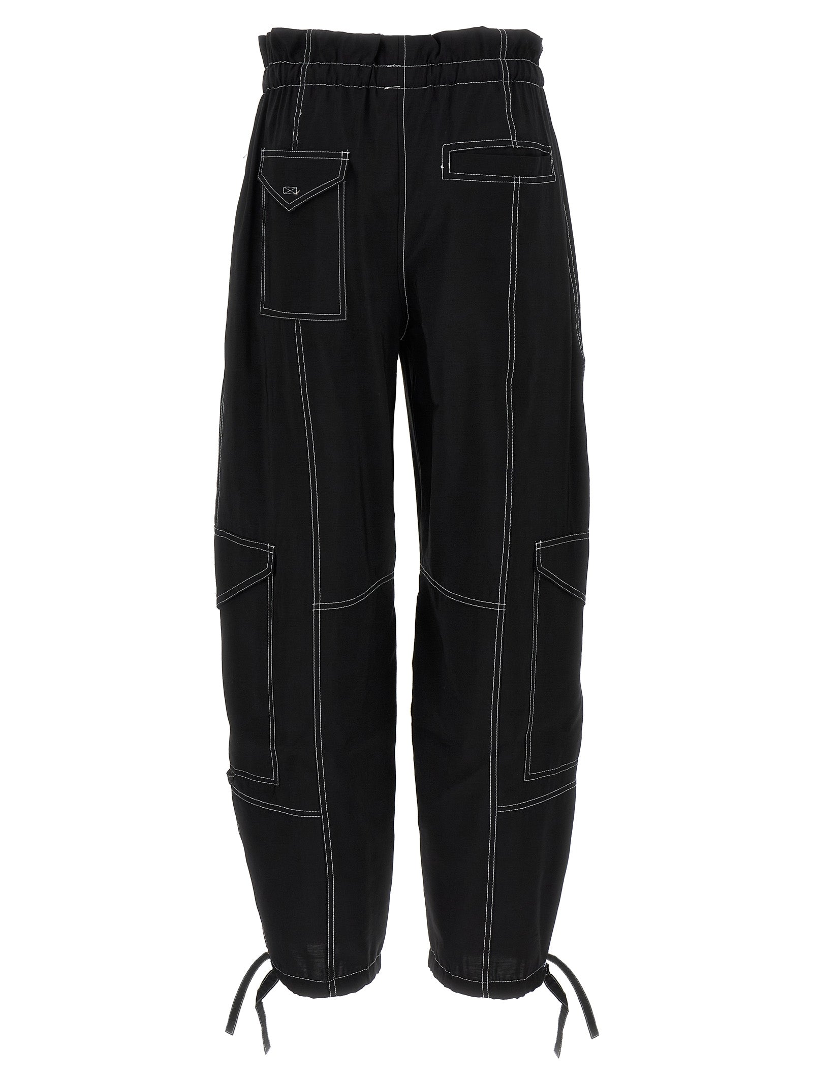 Ganni Schwarze Freizeithose aus Viskose
