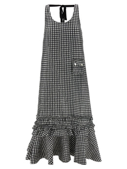 Ganni Schwarzes Polyester-Midikleid